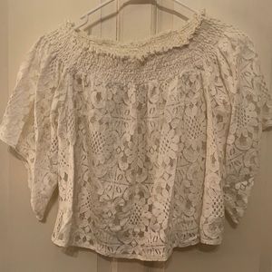 Off the shoulder short sleeve shirt